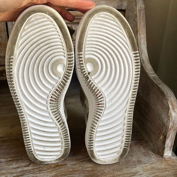 🤍 Nike Court Vision Alta TXT Platform Sneakers Size 7 Beige Tan Gold Mesh - Picture 11 of 11